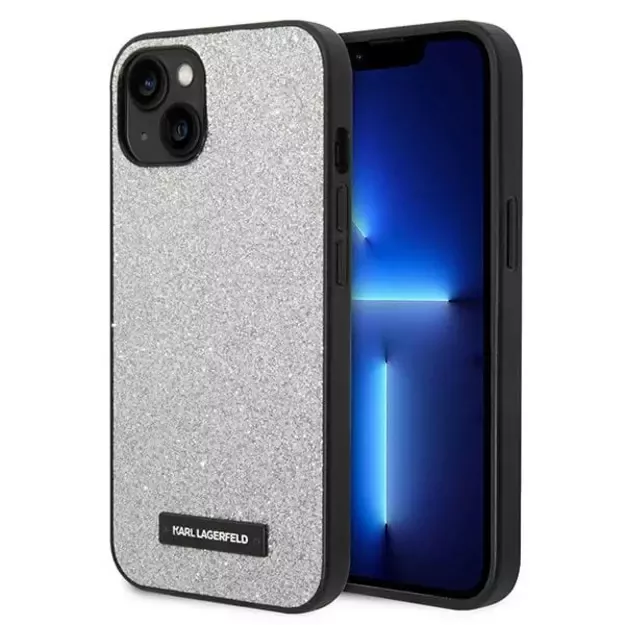 Karl Lagerfeld KLHCP14MG2ELS iPhone 14 Plus 6.7 &quot hardcase silver / silver Glitter Plaque Logo