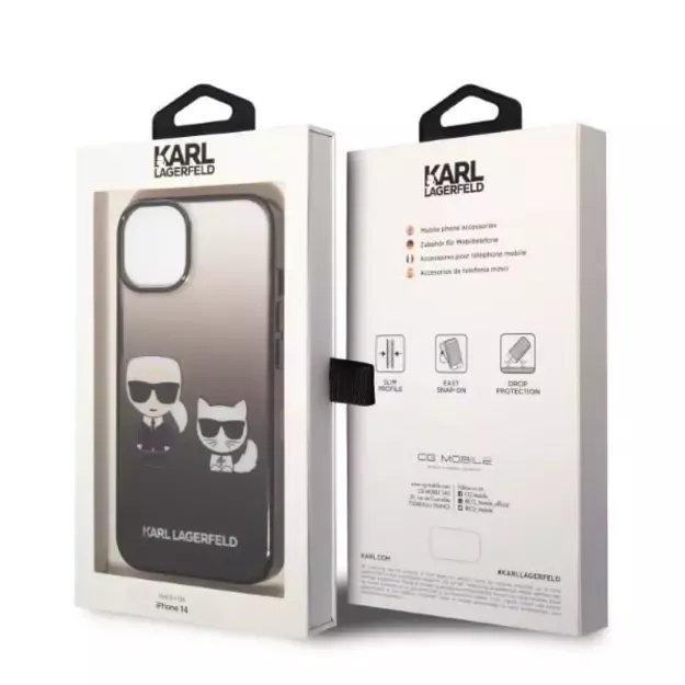 Karl Lagerfeld KLHCP14STGKCK iPhone 14 6,1 &quot hardcase black / black Gradient Ikonik Karl &amp  Choupette 14