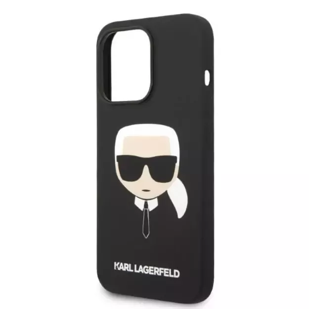 Karl Lagerfeld KLHMP14LSLKHBK iPhone 14 Pro 6.1 &quot hardcase black / black Silicone Karl`s Head Magsafe 12