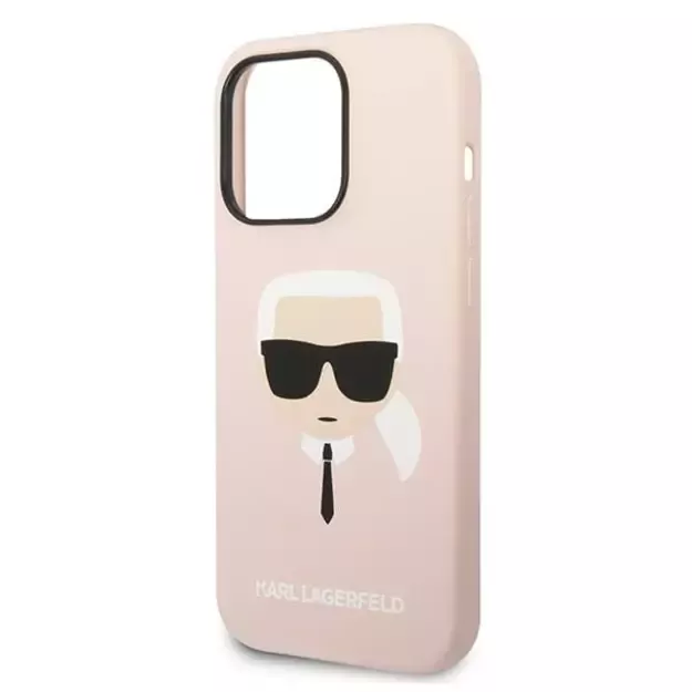 Karl Lagerfeld KLHMP14XSLKHLP iPhone 14 Pro Max 6.7 &quot hardcase light pink / light pink Silicone Karl`s Head Magsafe 5