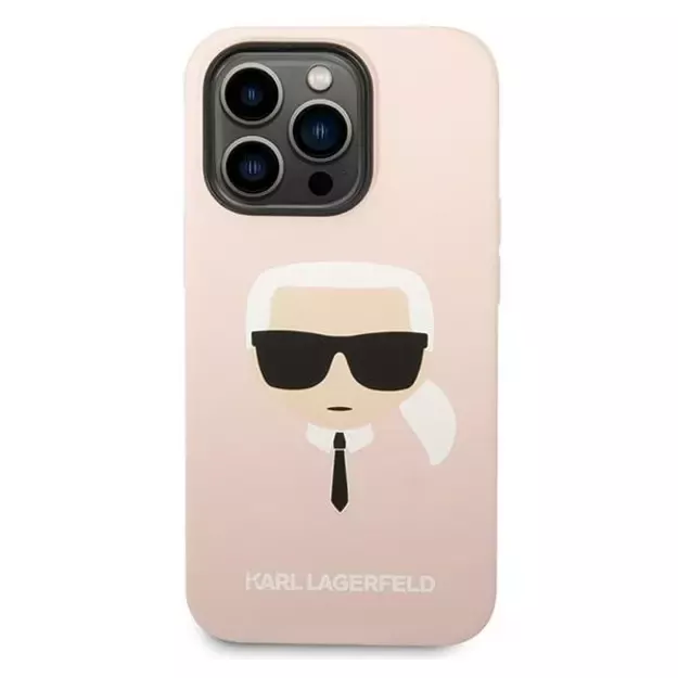 Karl Lagerfeld KLHMP14XSLKHLP iPhone 14 Pro Max 6.7 &quot hardcase light pink / light pink Silicone Karl`s Head Magsafe 2