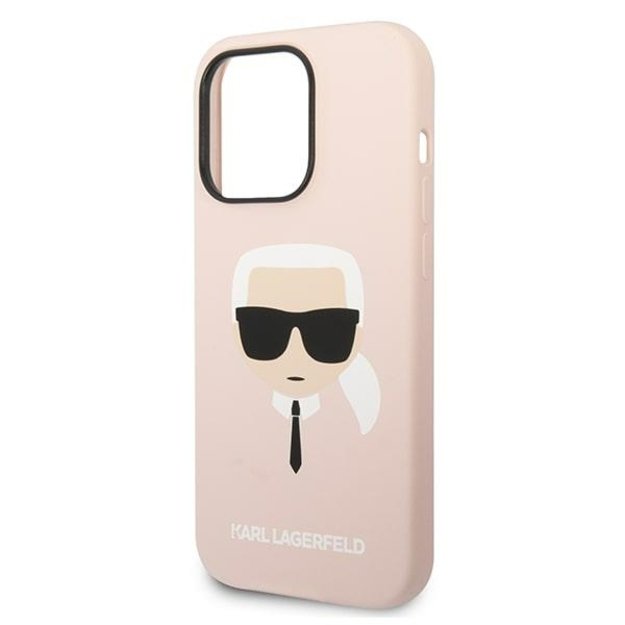 Karl Lagerfeld KLHMP14XSLKHLP iPhone 14 Pro Max 6.7 &quot hardcase light pink / light pink Silicone Karl`s Head Magsafe 14