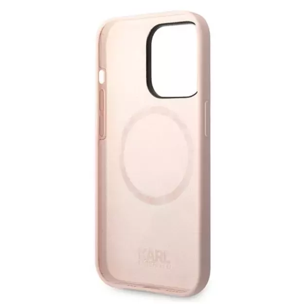 Karl Lagerfeld KLHMP14XSLKHLP iPhone 14 Pro Max 6.7 &quot hardcase light pink / light pink Silicone Karl`s Head Magsafe 6