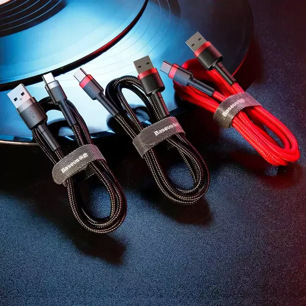 Baseus Cafule USB-A / USB-C QC 3.0 3A cable 1 m - black and red 5