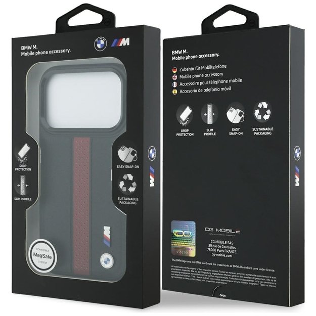 BMW M Perforated Stripe Logo MagSafe Case for iPhone 17 Pro - Red 7