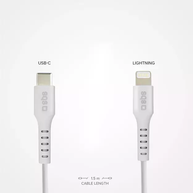 SBS TECABLELIGTC1W USB-C - Lightning Cable MFi Certified, 1m - White 12