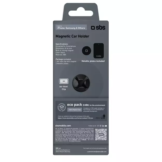 SBS TESUNSUPMAGK smartphone holder magnetic, for air vent - black 1