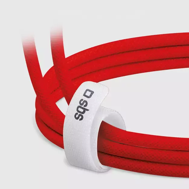 SBS TECABLETISSUETCCR USB-C - USB-C 1.5m 60W Braided Cable - Red 16