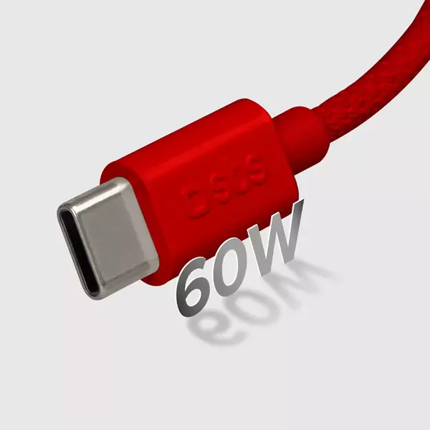 SBS TECABLETISSUETCCR USB-C - USB-C 1.5m 60W Braided Cable - Red 15