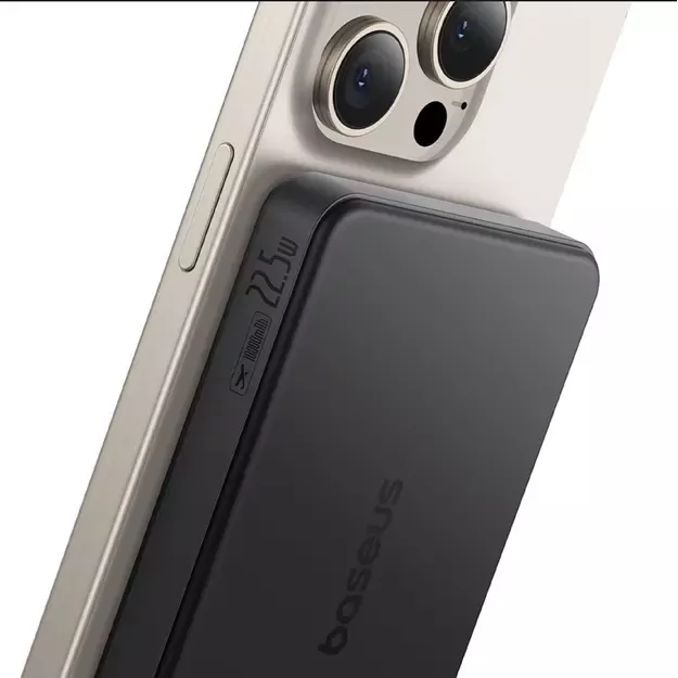Baseus Airpow II 10000mAh Qi2 Power Bank with MagSafe 22.5W with Baseus Simple Series USB-C Cable - USB-C 20V/3A (30cm) - Black 3