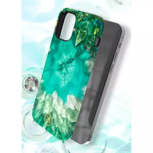 Kingxbar Agate Series case decorated printed Agate iPhone 12 mini green 11