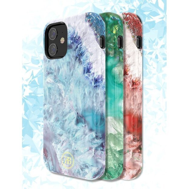 Kingxbar Agate Series case decorated printed Agate iPhone 12 mini green 3