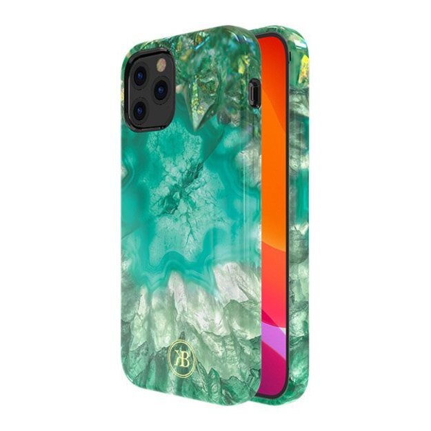 Kingxbar Agate Series case decorated printed Agate iPhone 12 mini green 1