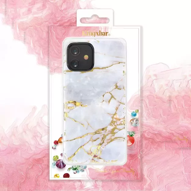 Kingxbar Agate Series case decorated printed Agate iPhone 12 mini green 10