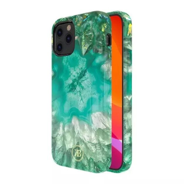 Kingxbar Agate Series case decorated printed Agate iPhone 12 mini green 7