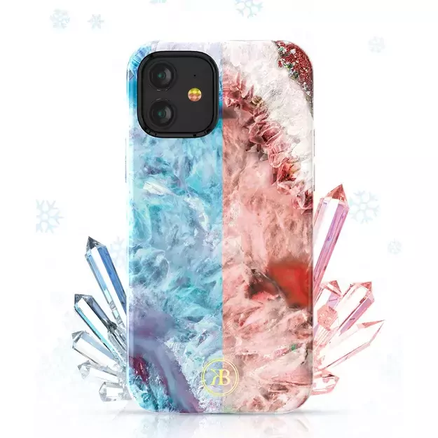 Kingxbar Agate Series case decorated printed Agate iPhone 12 mini green 8