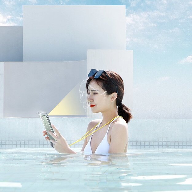 Baseus universal waterproof cover phone case (max 7.2  ) for swimming pool IPX8 white (ACFSD-D02) 13
