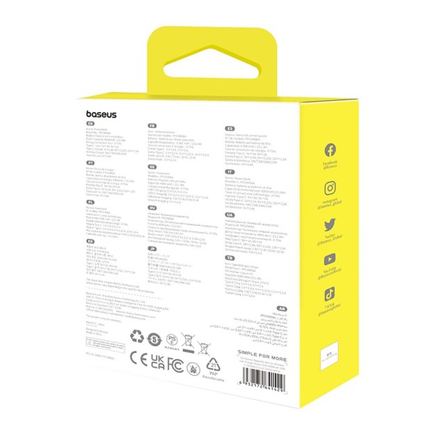 Baseus Magnetic Mini Air PPCXM06A 6000mAh 20W Power Bank with Simple Series USB-C Cable - White 10