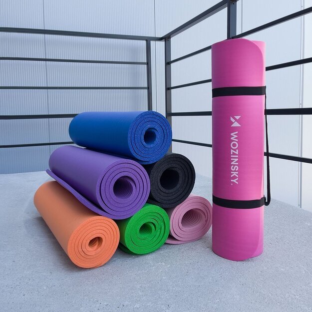 Wozinsky exercise mat 181 x 63 x 0.9 cm thick gymnastic yoga mat black 5