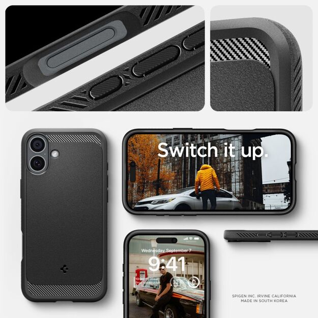 Spigen Rugged Armor MagSafe case for iPhone 16 - black 12
