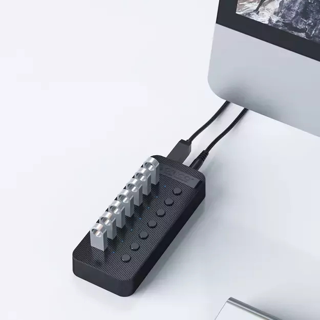 Orico CT2U3-13AB 13x USB-A 3.0 Hub with Switches - Black 3