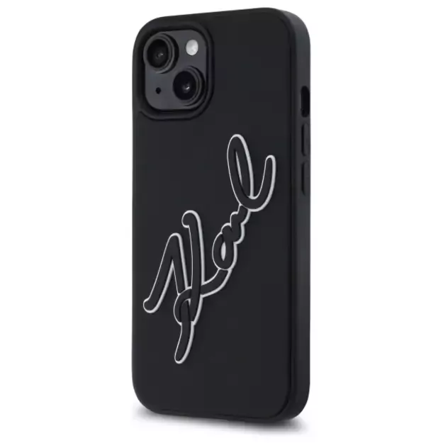Karl Lagerfeld 3D Rubber Signature iPhone 15 Case - Black 1
