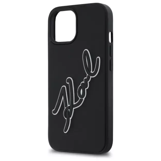 Karl Lagerfeld 3D Rubber Signature iPhone 15 Case - Black 5