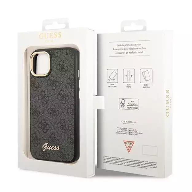 Guess GUHCP14SHG4SHK iPhone 14 6.1 &quot black / black hard case 4G Vintage Gold Logo 14
