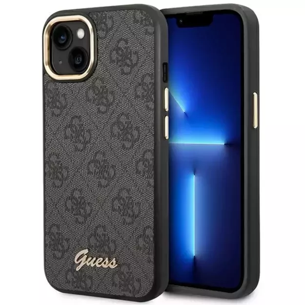 Guess GUHCP14SHG4SHK iPhone 14 6.1 &quot black / black hard case 4G Vintage Gold Logo
