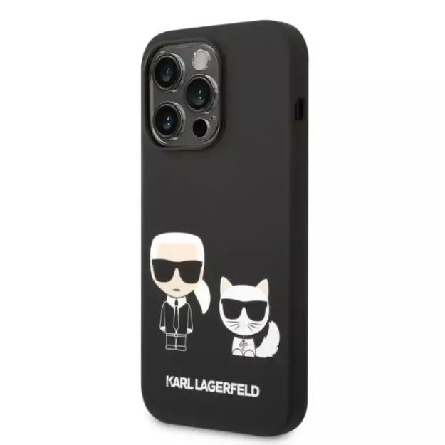 Karl Lagerfeld KLHMP14LSSKCK iPhone 14 Pro 6.1 &quot hardcase black / black Liquid Silicone Karl &amp  Choupette Magsafe 14