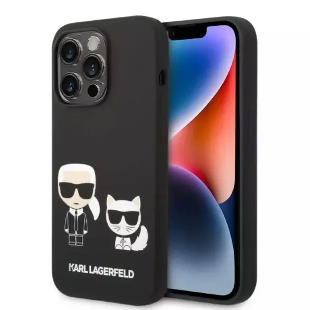 Karl Lagerfeld KLHMP14LSSKCK iPhone 14 Pro 6.1 &quot hardcase black / black Liquid Silicone Karl &amp  Choupette Magsafe
