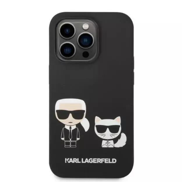 Karl Lagerfeld KLHMP14LSSKCK iPhone 14 Pro 6.1 &quot hardcase black / black Liquid Silicone Karl &amp  Choupette Magsafe 1