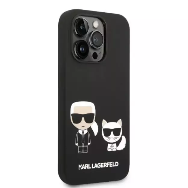 Karl Lagerfeld KLHMP14LSSKCK iPhone 14 Pro 6.1 &quot hardcase black / black Liquid Silicone Karl &amp  Choupette Magsafe 2