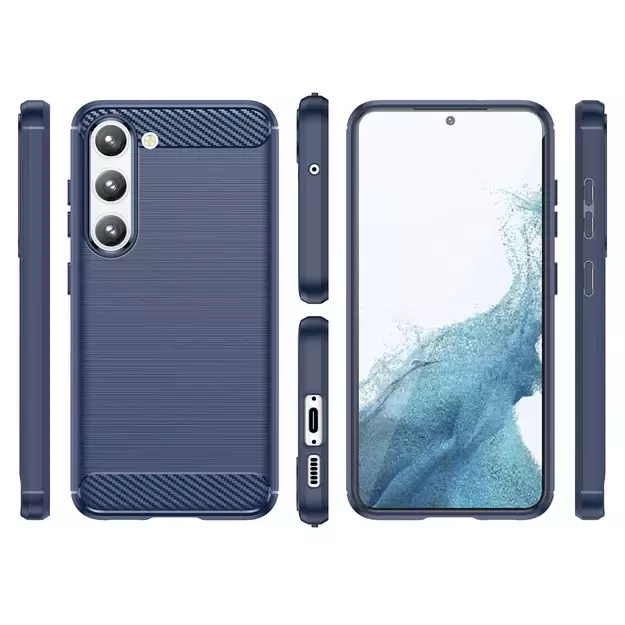 Carbon Case for Samsung Galaxy S23+ flexible silicone carbon cover blue 10