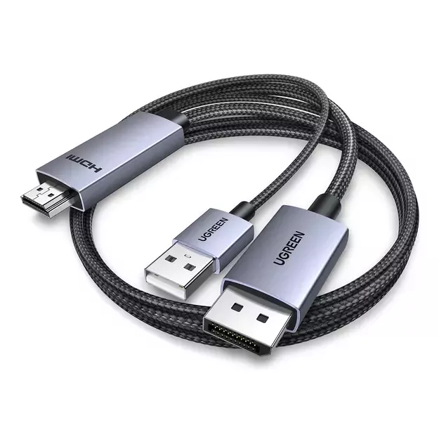 Ugreen HD169 HDMI to DisplayPort Directional Cable, 4K@60Hz, 2m - Gray 1