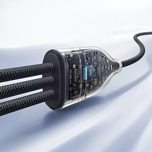 Baseus Flash Series 3 3in1 cable 100W USB-C - USB-C+USB-C+ Lightning 1.5m + 3 x 0.25 m - black 8