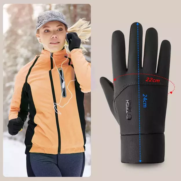 Tech-Protect WG01 Gloves with Touch Tips M - Black 6