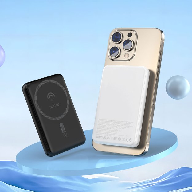 Dudao K14S USB-A / USB-C / MagSafe wireless powerbank 20W 5000mAh - white 1