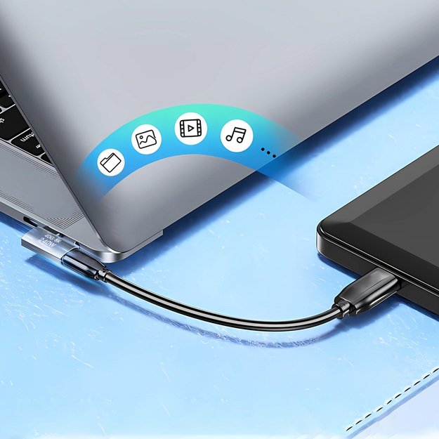 Przejści&oacute;wka kątowa boczna Wozinsky WPKB-01 USB-C - USB-C 40Gb/s 240W 8K OTG - szara 4