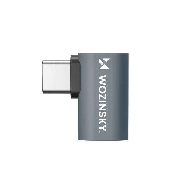 Przejści&oacute;wka kątowa boczna Wozinsky WPKB-01 USB-C - USB-C 40Gb/s 240W 8K OTG - szara 3