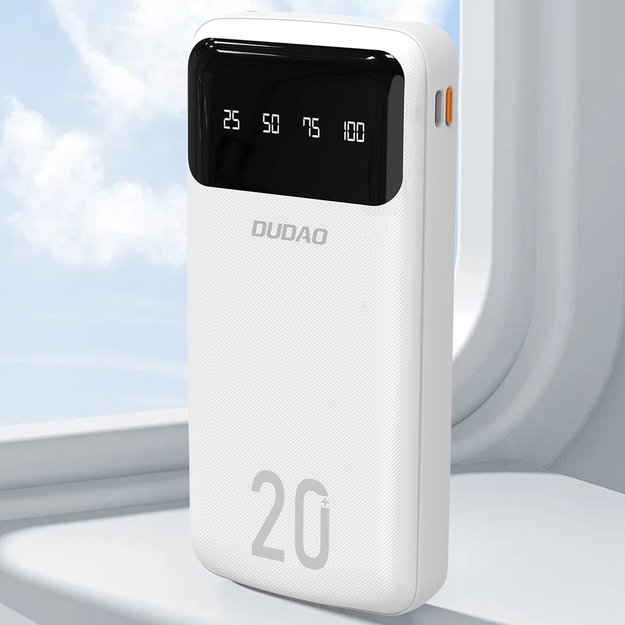 Dudao capacious powerbank with 3 built-in cables 20000mAh USB Type C + micro USB + Lightning white (Dudao K6Pro +) 4