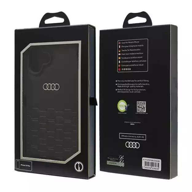 Audi Synthetic Leather iPhone 16 Plus 6.7&quot  black/black hardcase AU-TPUPCIP16M-GT/D2-BK 6