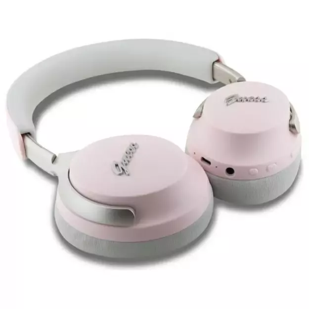 Guess Bluetooth ANC/ENC Headphones GUBHC22PSBCSMP Pink DB Metal Script Logo 4