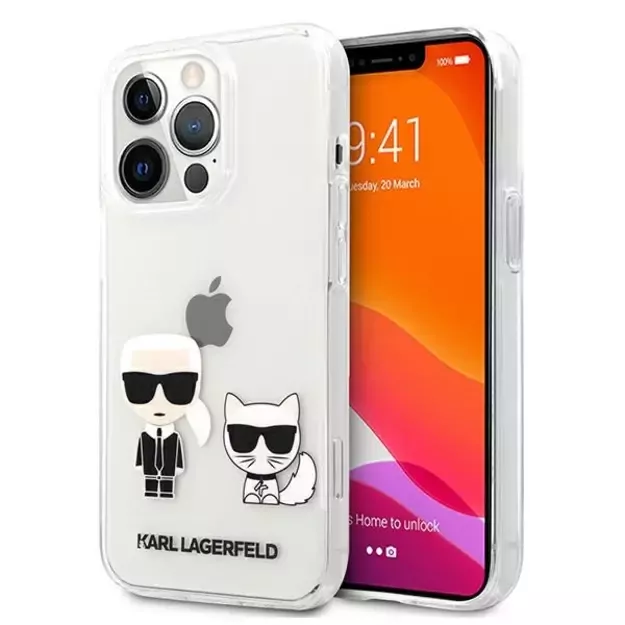 Karl Lagerfeld Karl &amp  Choupette Case for iPhone 13 Pro Max 6.7&quot  - Transparent