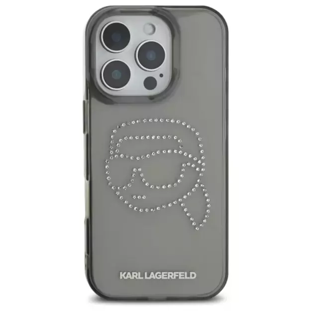 Karl Lagerfeld KLHCP16XHKHDCELK iPhone 16 Pro Max 6.9&quot  black/black hardcase IML Rhinestones Karl Head 2