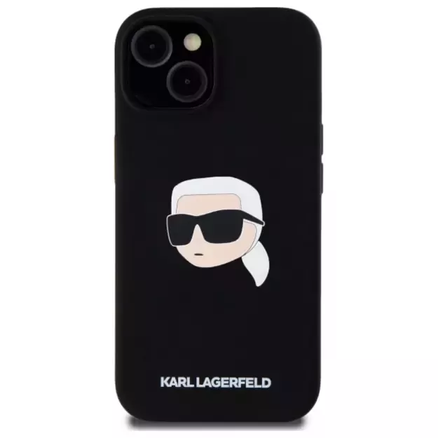 Karl Lagerfeld KLHMP15SSKHPPLK iPhone 15 6.1&quot  black/black hardcase Silicone Karl Head Print MagSafe 8