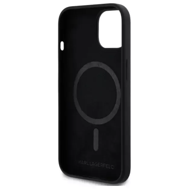Karl Lagerfeld KLHMP15SSKHPPLK iPhone 15 6.1&quot  black/black hardcase Silicone Karl Head Print MagSafe 12