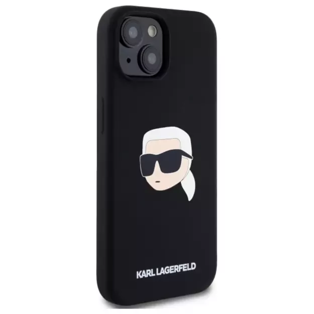Karl Lagerfeld KLHMP15SSKHPPLK iPhone 15 6.1&quot  black/black hardcase Silicone Karl Head Print MagSafe 9
