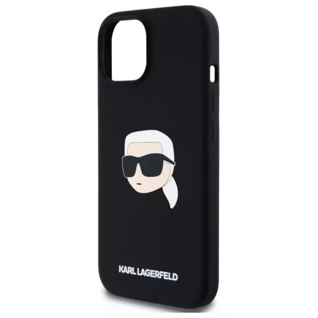 Karl Lagerfeld KLHMP15SSKHPPLK iPhone 15 6.1&quot  black/black hardcase Silicone Karl Head Print MagSafe 11