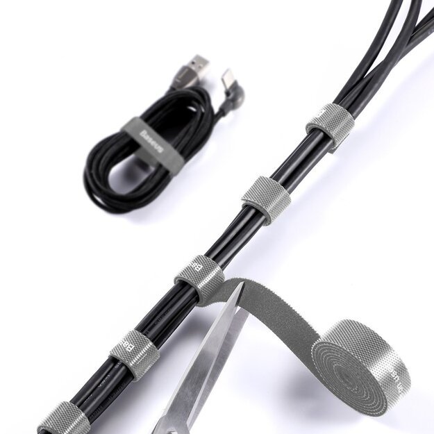 Baseus Rainbow Circle hook and loop Straps - Velcro tape Velcro cable organizer 3m gray (ACMGT-F0G) 6